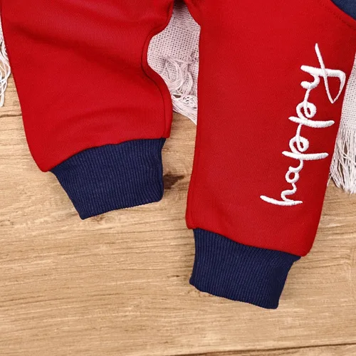 Vista 9 de Ropa de bebé niño pequeño sudadera patchwork otoño invierno camisa de manga larga pantalones conjuntos de ropa 3-24 meses