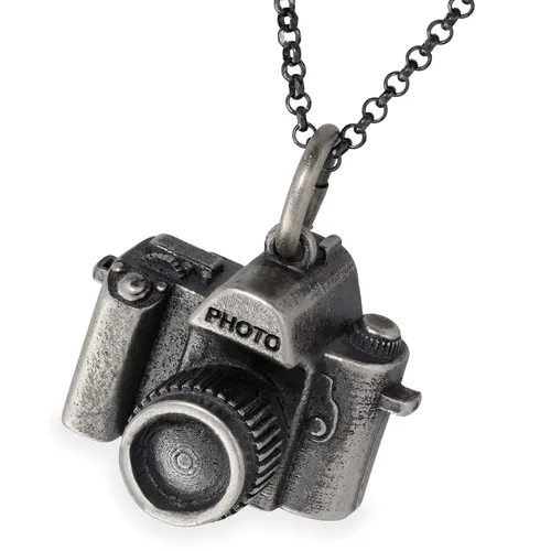 Vista 16 de Handmade Pendant Necklace Big sterling silver necklace on ball chain for men pendants necklace camera pendant necklace photographer necklace photo
