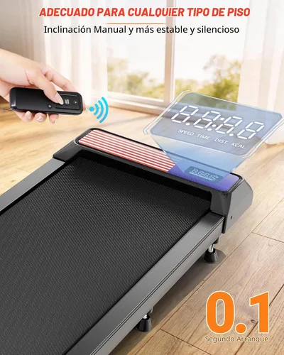 Vista 2 de Walking Pad with Incline 10% & Decline -4%, Under Desk Treadmill for Office, Portable Treadmills, Compact Treadmill for Small Space, 265lbs