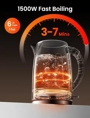 Vista 5 de COMFEE' Hervidor Eléctrico de Acero Inoxidable, Control de Temperatura con 6 Ajustes Preestablecidos, Mantenimiento de Calor por 1 Hora, Hervidor