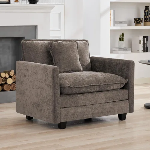 Vista 23 de Sofá modular en forma de nube de 113 pulgadas, sofás de asiento profundo de gran tamaño para sala de estar, sofá modular tapizado de chenilla