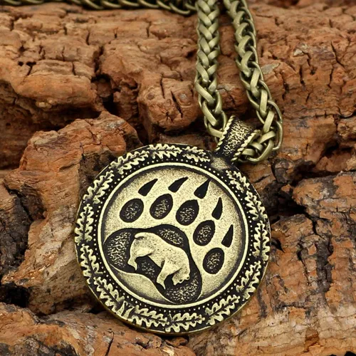 Vista 3 de Leprato Collar vikingo nórdico para hombre, colgante de amuleto de runa vikinga, collar nórdico de talismán vikingo, joyería vikinga, regalos