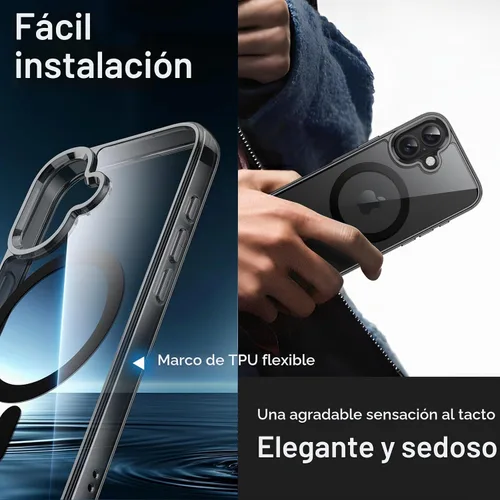 Vista 6 de JETech Funda magnética para iPhone 16, color negro