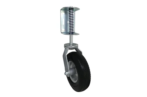 Vista 3 de Shepherd Hardware 8734 Rueda giratoria de puerta con resorte libre de pinchazos de alta resistencia con soporte universal, rueda de 8 pulgadas