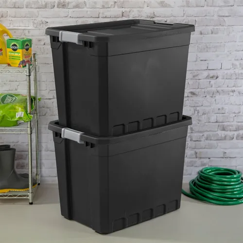 Vista 7 de Sterilite Apilador de contenedores NEGRO 27GA 14889004