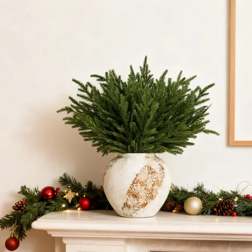 Vista 5 de joyhalo 16 tallos de pino Norfolk Greenery de 18 pulgadas