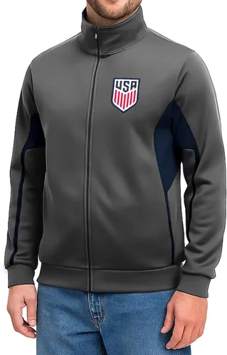 Vista 10 de Icon Sports Chaqueta de Entrenamiento con Licencia Oficial de la Federación de Fútbol de EE. UU. - Unisex Adulto