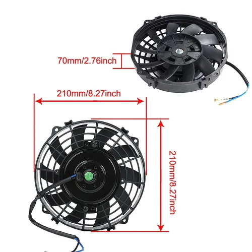 Vista 3 de Ventilador de enfriamiento del radiador eléctrico universal de 7 pulgadas con kit de montaje de 12V 800 CFM