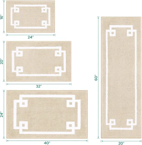 Vista 2 de HOMEIDEAS Alfombra de baño, suave y absorbente de agua, alfombra de microfibra de felpa esponjosa antideslizante para bañera y ducha
