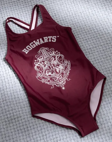 Vista 3 de Harry Potter Bañadores Niñas Hogwarts Borgoña O Azul Marino Hedwig Trajes de baño