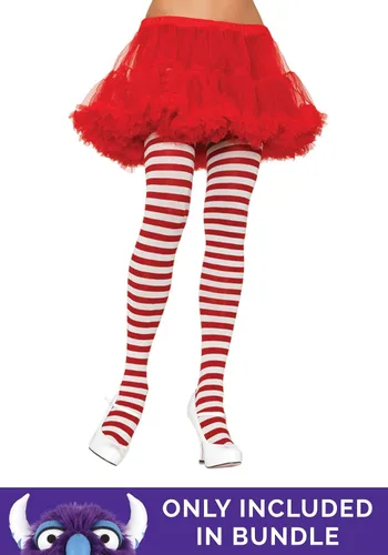 Vista 4 de Disfraz de ayudante de Papá Noel de talla grande para mujer