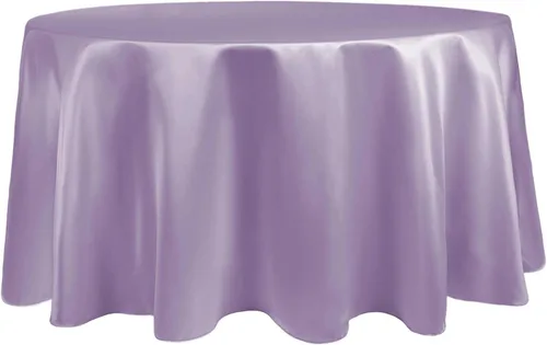 Vista 8 de Ultimate Textile Mantel redondo de satén nupcial de 60 pulgadas, se adapta a mesas de menos de 60 pulgadas de diámetro, berenjena morado berenjena