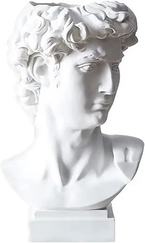 Vista 7 de fazhongfa Estatua griega de David Busto Escultura de resina para estantería romana, mesa, oficina, decoración del hogar, escultura romana, figura
