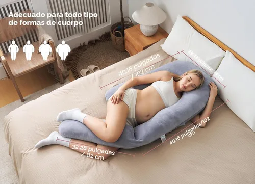 Vista 8 de Momcozy Almohada de embarazo para dormir - Dreamlign U Pro Almohada de maternidad