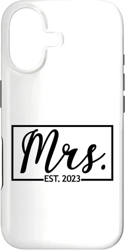 Vista 32 de iPhone 16 Mrs. Est. 2023 Casado luna de miel esposa señor a juego caso de boda