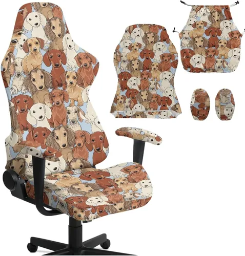 Vista 20 de Peacock Gaming Chair Slipcover with Zipper Computer Chair Covers Strtchable 4pcs Ergonomic Gamer Chairs Protector for Adults,Blue