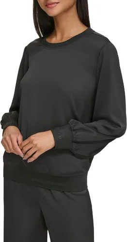 Vista 3 de Karl Lagerfeld Paris Blusa con logo para mujer, Negro