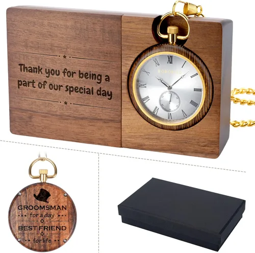 Vista 2 de 2win Relojes de bolsillo personalizados grabados para hombres, papá, hijo, relojes personalizados, exquisitos relojes de bolsillo, regalos