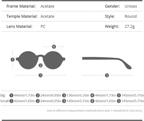 Vista 3 de HEPIDEM Gafas ópticas redondas de acetato para hombre, gafas ópticas, gafas de marco Zolman