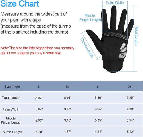 Vista 6 de Guantes de ciclismo para hombresmujeres-almohadilla de gel de 0.197 in guantes antideslizantes de bicicleta de carretera para MTB ciclismo