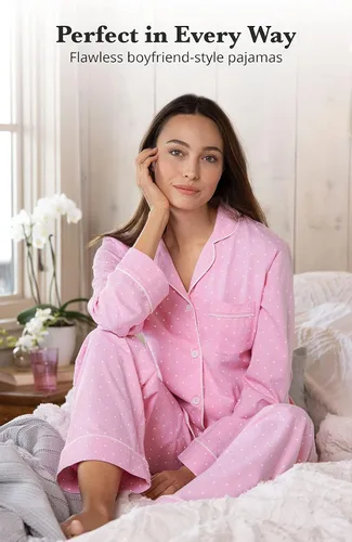 Vista 133 de PajamaGram Conjunto de pijama para mujer – Pijama para mujer, jersey novio, 100% algodón