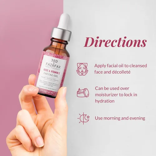 Vista 8 de Aceite facial de rosa y vitamina E - 2oz