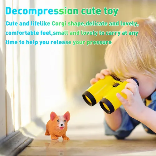 Vista 4 de FauKait Juguetes Blandos Juguetes Aplastantes Bolas de Estrés de Perro Corgi para Niños y Adultos, Juguetes de Halloween y Navidad, Regalos