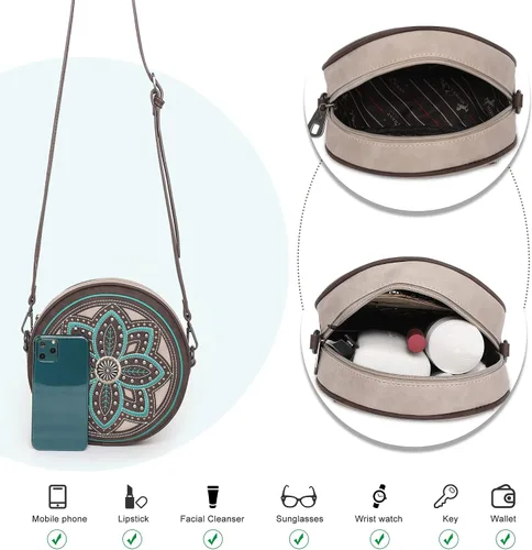 Vista 6 de Montana West Bolso cruzado oculto de cuero vegano para mujer