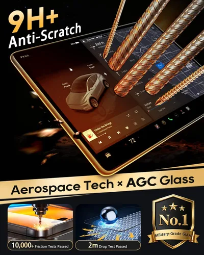 Vista 3 de LFOTPP Protector de pantalla para Auid A6 2022 2019-2022 A6 E-tron/ A7 / Q8 Protector de pantalla trasera con control de clima y pantalla táctil