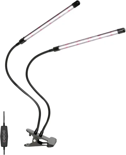 Vista 29 de iPower 21 Luz LED de Crecimiento con Espectro Completo para Plantas de Interior, Cuello de Cisne Ajustable, 3 Modos de Luz y 10 Niveles Regulables