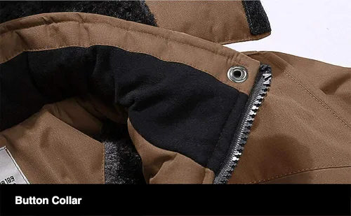 Vista 4 de MAGCOMSEN - Chaqueta de invierno para hombre, impermeable, abrigada, con forro polar y múltiples bolsillos