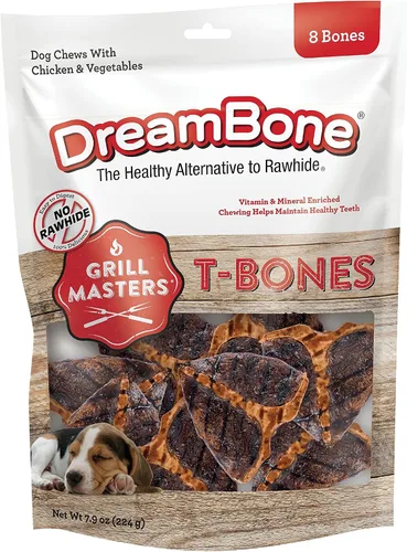 Vista 5 de DreamBone Grill Masters Ribs, masticables sin cuero crudo para perros, 5 medias rejillas