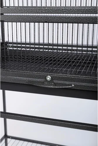 Vista 7 de Prevue Pet Products Jaula de hierro forjado con soporte, color negro Hammertone