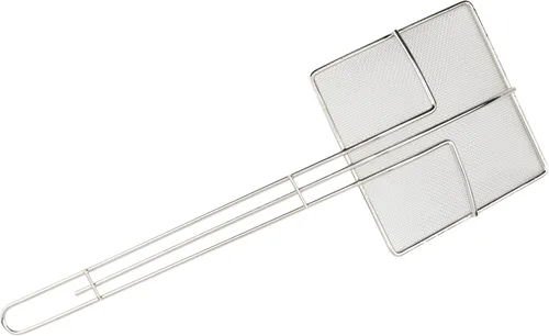 Vista 3 de Winco Skimmer de malla cuadrada, 6.75 pulgadas, mediano, níquel
