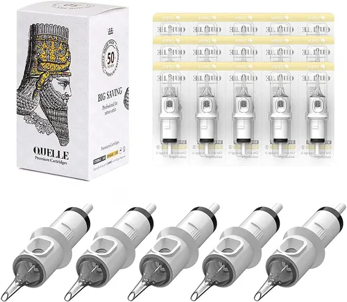 Vista 8 de Cartucho de agujas de tatuaje 50 piezas tamaños surtidos 0.35mm RL+RM (1203RL 1205RL 1207RL 1209RM 1215RM) Round Liner/Round Magnum EN5S-50KIT-X