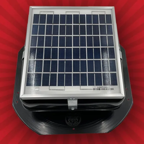 Vista 4 de Solar Mega RoofBlaster 2.0 con ventilación negra Ventilación solar del ático Ventilación solar de techo Ventilador solar para el ático