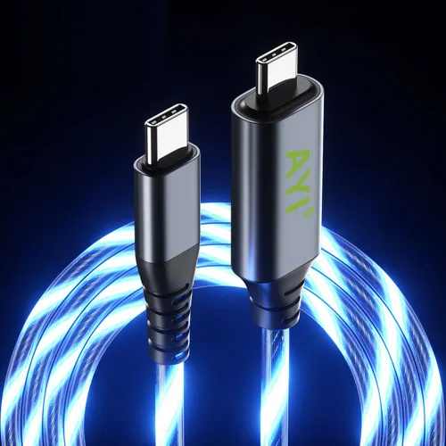 Vista 12 de AYI 3 combinaciones de múltiples puertos USB A a USBC Micro PD cable de carga rápida iluminado flujo de corriente compatible con casi todos