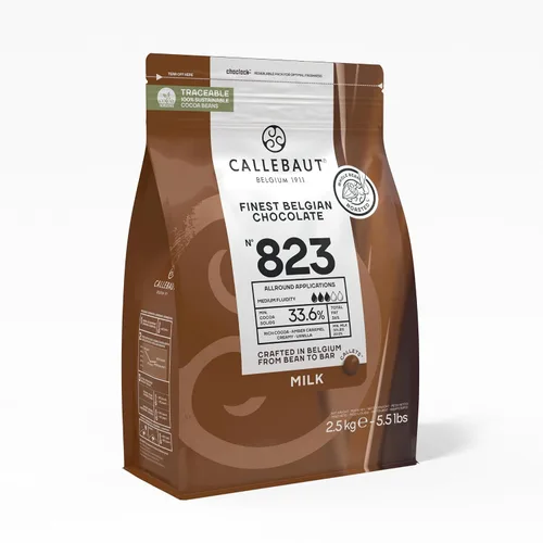 Vista 5 de Callebaut Receta No. 823 El mejor chocolate con leche belga con 33.6% de cacao, 20.8% de leche, 5.51 libras