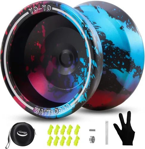 Vista 5 de yoyo Profesional, Yoyo Metálico Sensible para Principiantes, Yoyos No Sensibles para Adultos con Kits de Rodamientos No Sensibles, Guante y 10
