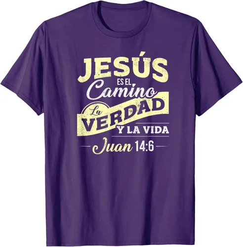 Vista 85 de Camisas de la Biblia de Jesus para los Cristianos Camiseta Española Negro