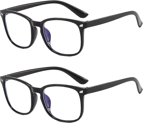 Vista 9 de Gafas de luz azul transparentes para mujeres y hombres, gafas con marco cuadrado de moda con protección antirreflejos