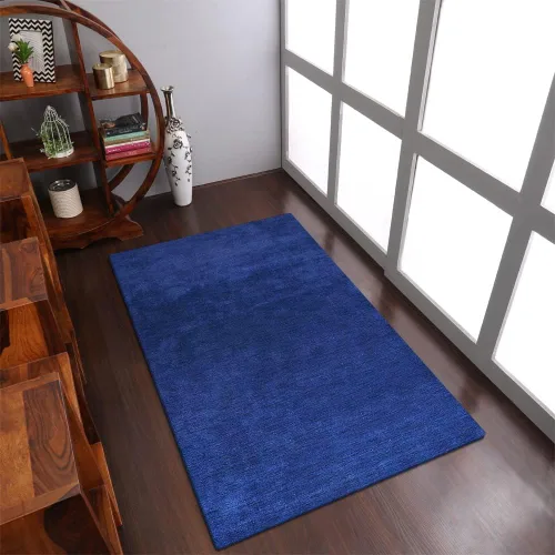 Vista 82 de Alfombras de área de lana anudadas a mano en telar, ecológicas - 10'x10', cuadradas, color aguamarina, diseño liso sólido, alfombras de área gruesas