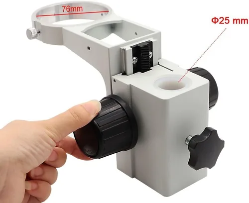 Vista 4 de Kit de microscopio de 2.992 in de diámetro ajustable, soporte de enfoque para microscopio tinocular, microscopio binocular, adaptadores de lente