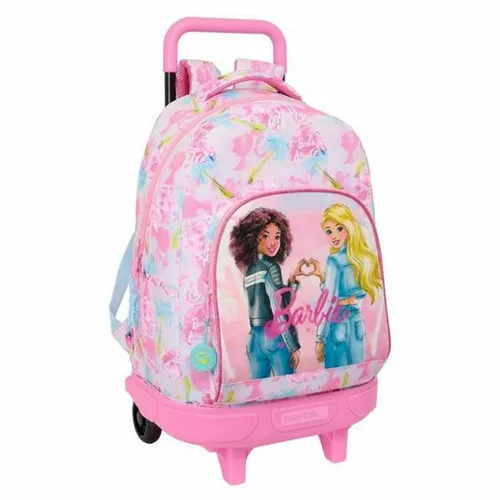 Vista 2 de Mochila Escolar Barbie Painterly Rosa Azul cielo 33 x 45 x 22 cm