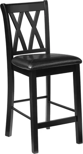 Vista 3 de Homelegance Norman - Juego de comedor de 5 piezas con dos estantes de exhibición, color negro