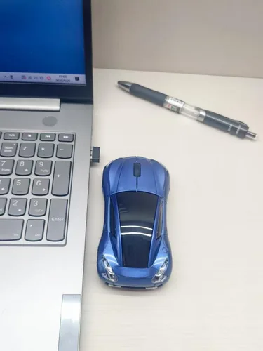 Vista 5 de Mouse inalámbrico de coche para computadora, con receptor USB, 3D, 1600 DPI, fresco y lindo, para computadora portátil, computadora, Mac