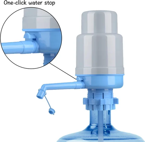 Vista 4 de ONE250 Bomba manual para botella de agua, bomba de agua potable fácil, dispensador manual de prensa manual fácil y portátil para enfriadores Gris