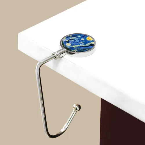 Vista 7 de AUHOKY - 6 ganchos portátiles para colgar bolsos y bolsos, para mesa, soporte largo de moda para bolsas debajo del mostrador para mujeres y niñas
