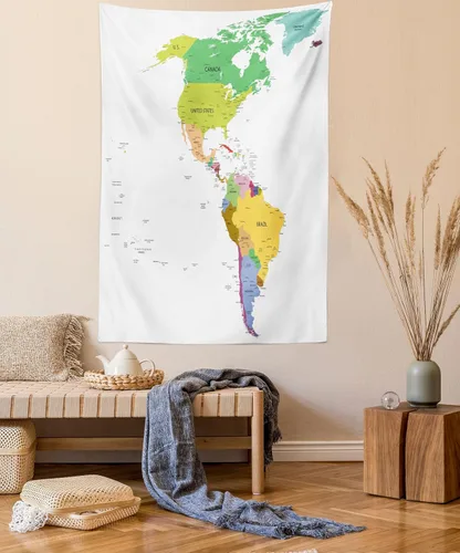 Vista 52 de Ambesonne Tapiz de arte afro, hombre negro fuerte con una corona de trazos impresión de pintura moderna, decoración de tela para colgar en la pared
