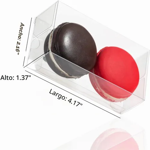 Vista 4 de RomanticBaking Paquete de 37 Cajas de Macarons de 4.17" x 2.16" x 1.37" para 2 Brownies Oreo Cubiertos de Chocolate Trufa Golosina Cajas